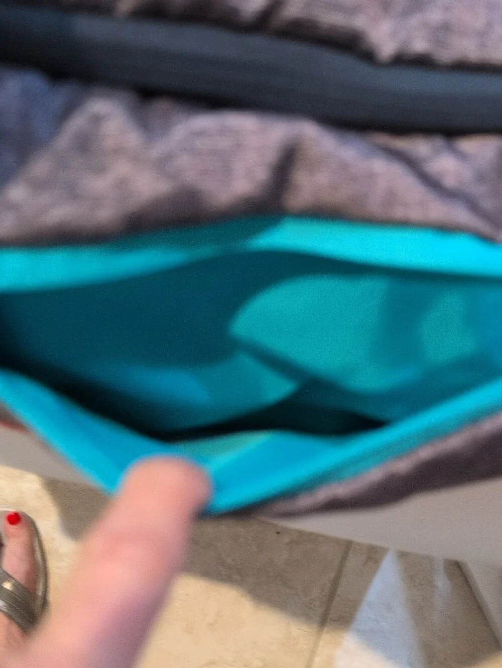 Adidas Squad 3 Red and Gray Duffel Bag with Teal Accent
